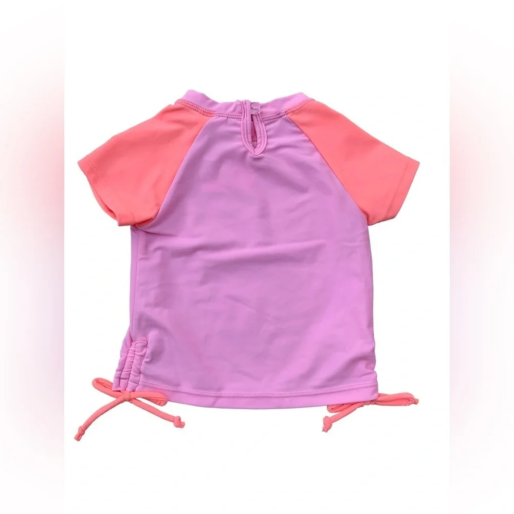 Snapper Rock NWT Size 6-12 Months Bright Pink Short Sleeve Rash Guard Swim Shirt